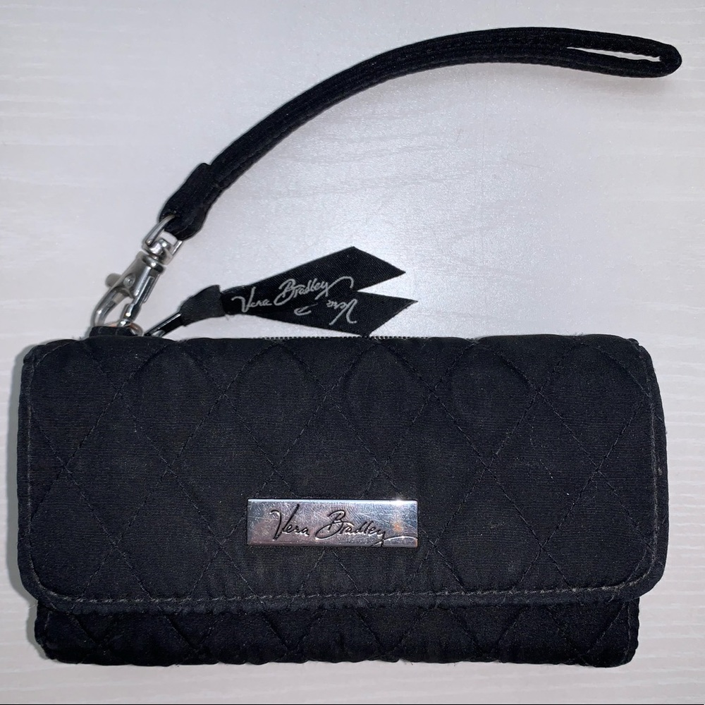 🖤 Vera Bradley Black Quilted Accordion Wristlet🖤